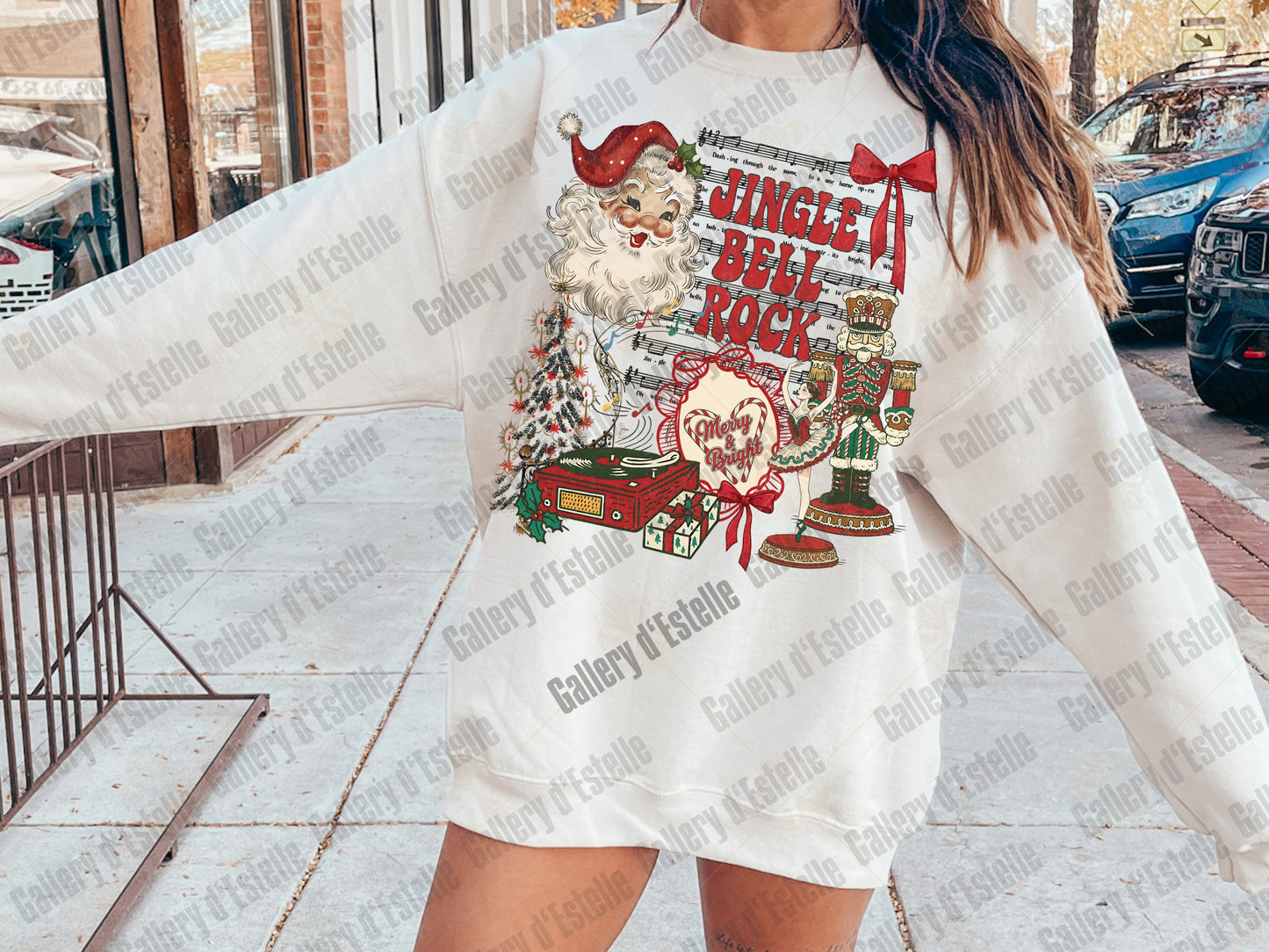Retro Santa Collage PNG, Vintage Coquette Christmas Graphic, Whimsical Holiday Shirt Design, Trendy Festive Christmas Art