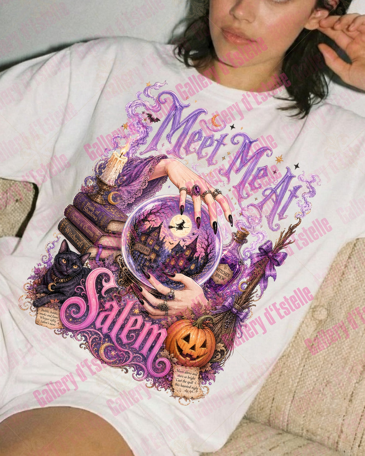 Meet Me at Salem PNG, Retro Spooky Witch Graphic, Boutique Halloween Shirt Design