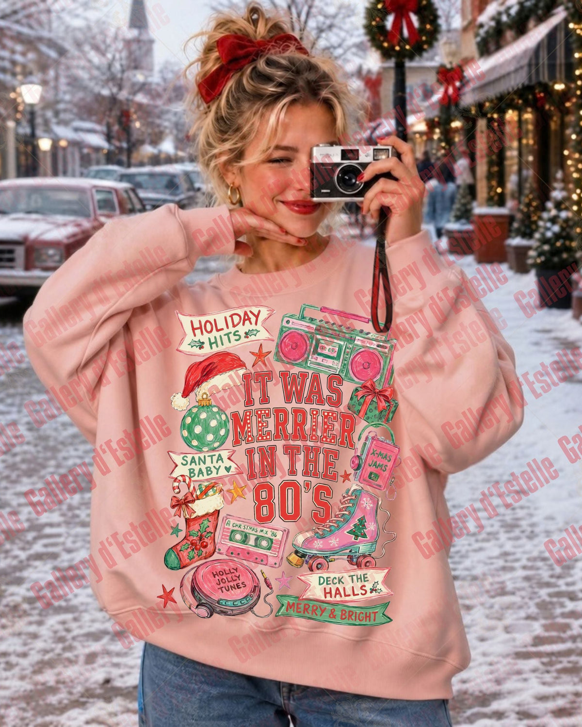 It Was Merrier in the 80s PNG, Retro Christmas Collage, Nostalgic Holiday Shirt Design