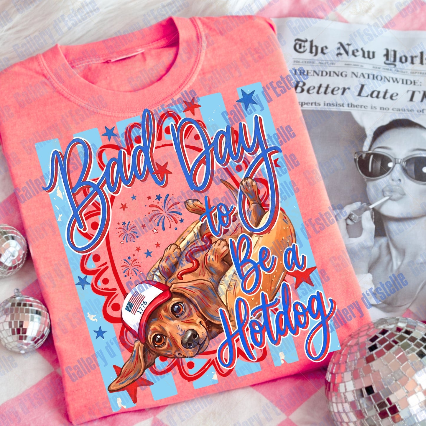 Bad Day to Be a Hotdog PNG, Funny 4th of July Dachshund Design, Patriotic Dog Graphic, Retro Summer Shirt Design