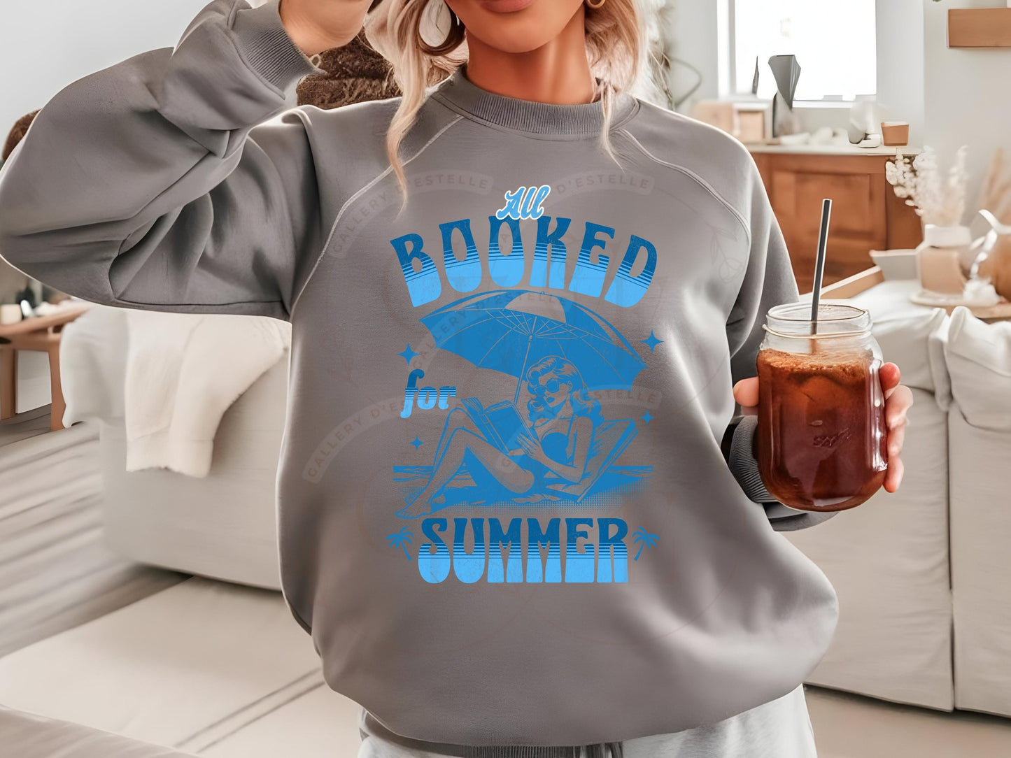 All Booked for Summer PNG, Retro Coastal Book Lover Graphic, Trendy Beach Shirt Design