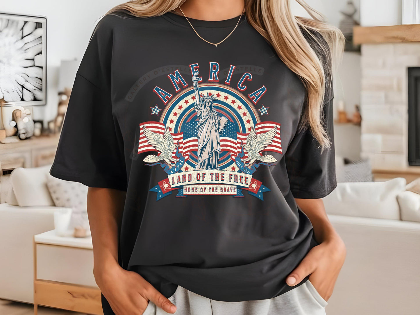 America Land of the Free PNG, Vintage USA Independence Day Shirt Design