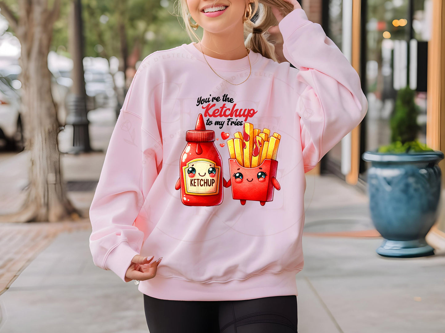 You're the Ketchup to My Fries PNG, Cute Retro Love Couple Art, Funny Valentines Shirt Design