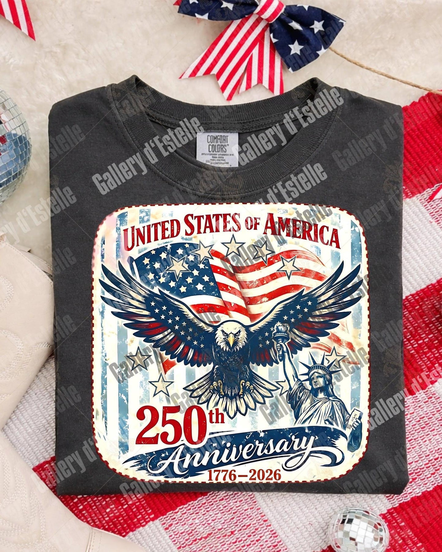 USA 250 Eagle PNG, Retro Patriotic America Graphic, Trendy 4th of July Shirt Design
