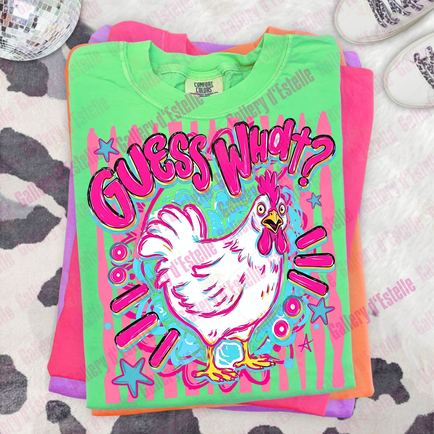 Guess What Chicken Butt PNG, Funny Retro Chicken Graphic, Preppy Boutique Matching Shirt Design