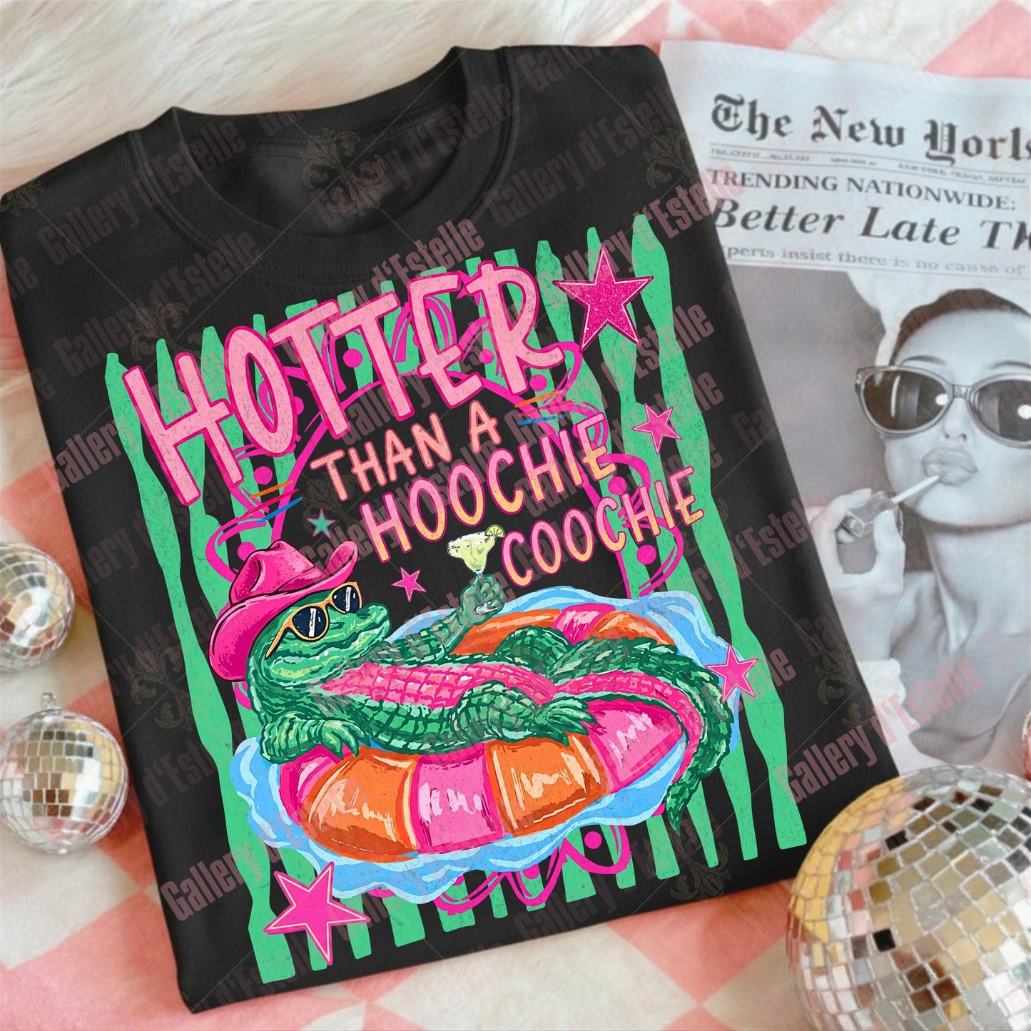 Hoochie Coochie Gator PNG, Funny Sarcastic Alligator Graphic, Preppy Boutique Summer Shirt Design