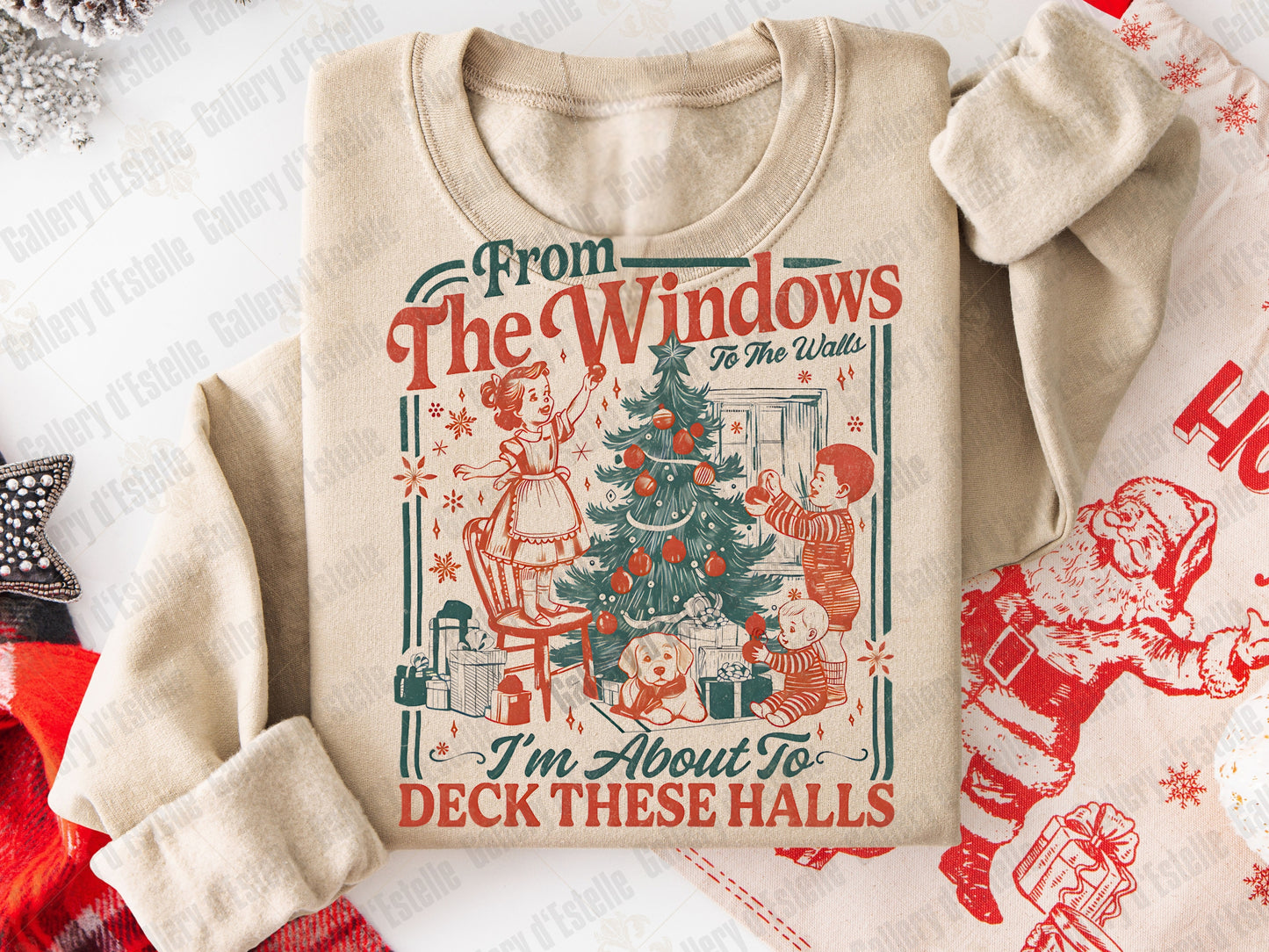 Funny Vintage Christmas PNG, From the Windows to the Walls Graphic, Retro Holiday Kids Design, Nostalgic Festive Shirt Sublimation