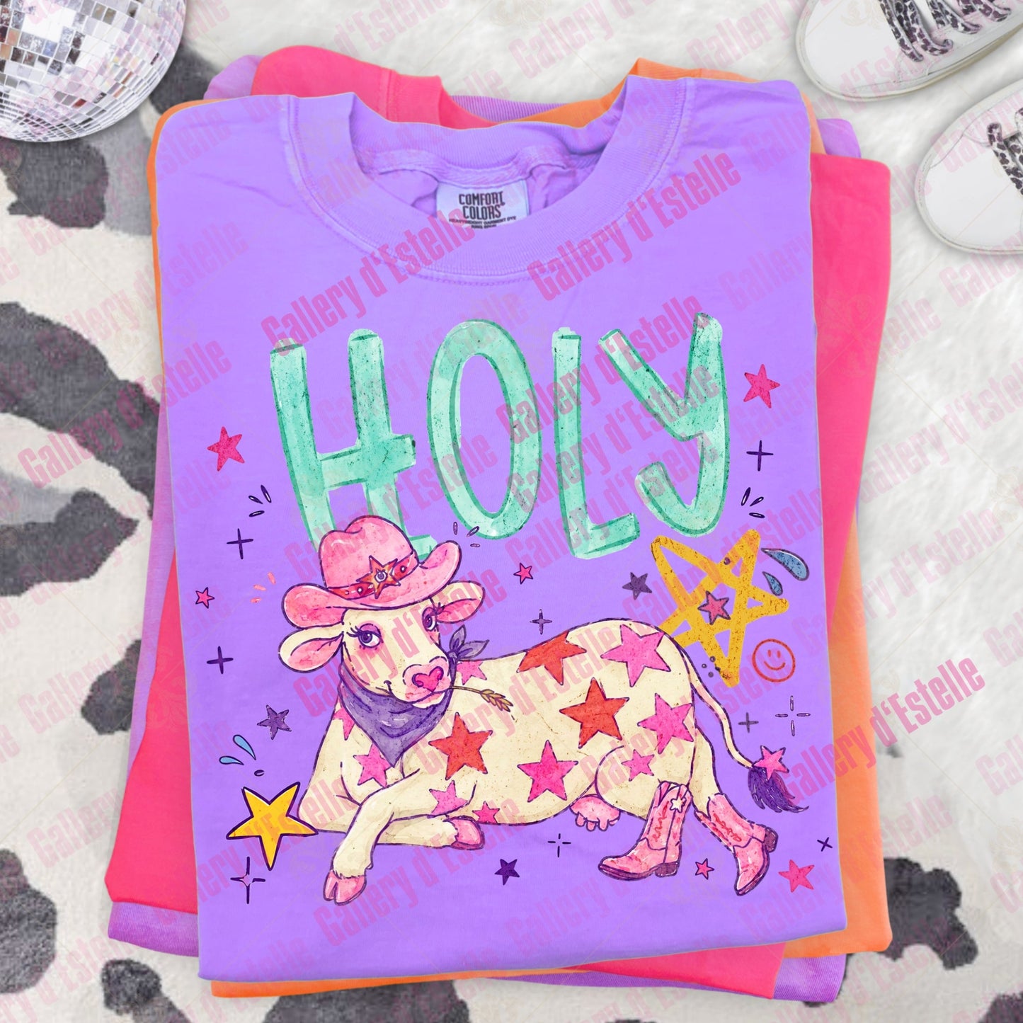 Holy Cow PNG, Retro Cowgirl Summer Graphic, Funny Western Art, Trendy Rodeo Shirt Design