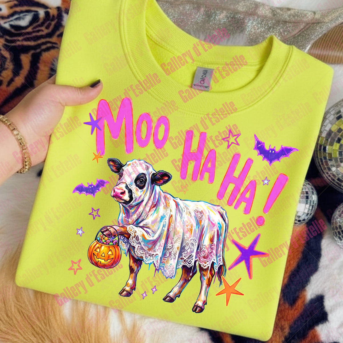 Spooky Cow PNG, Retro Funny Ghost Graphic, Coquette Halloween Shirt Design