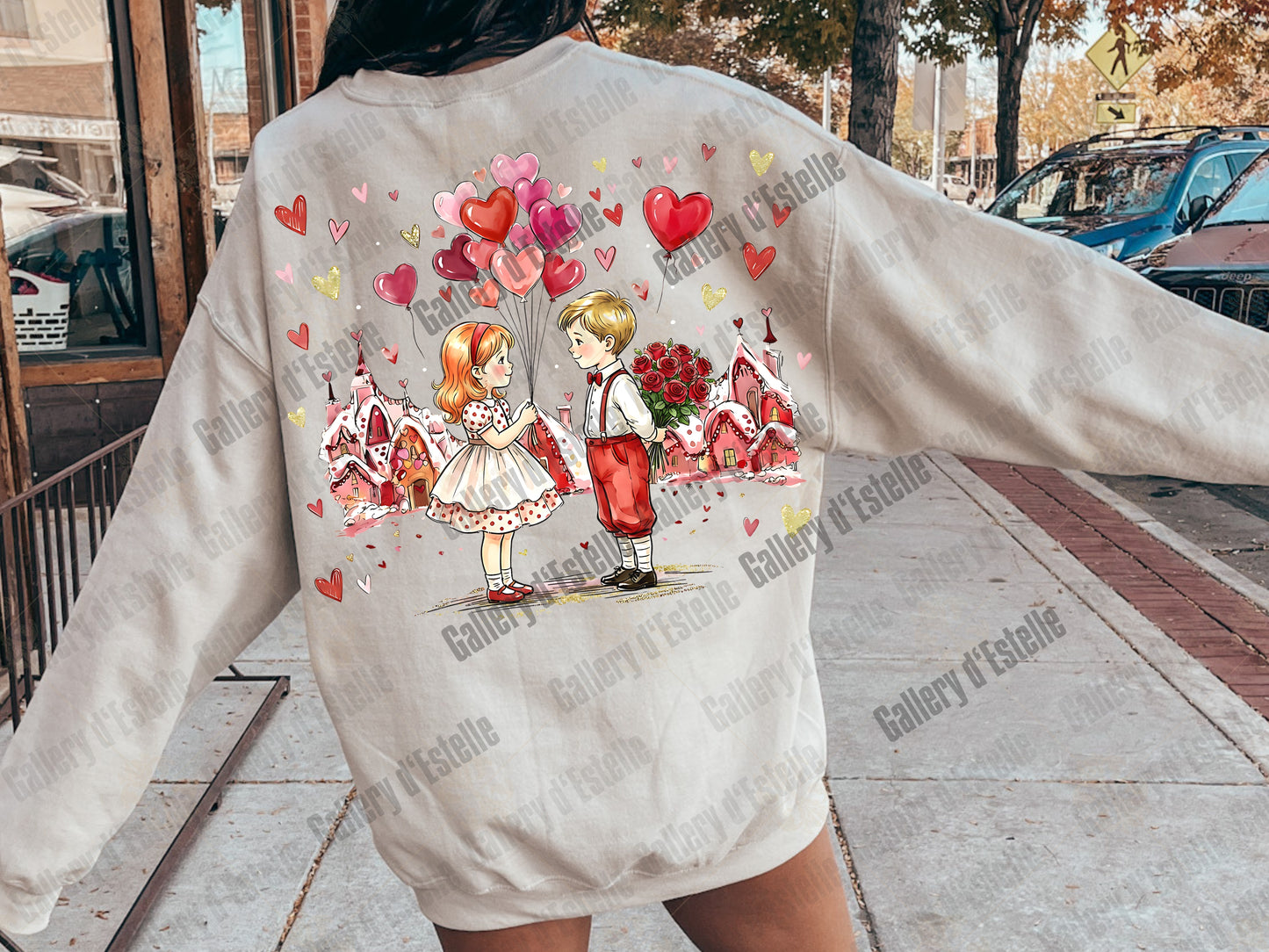 Retro Valentine Kids PNG, Preppy Love Illustration, Whimsical VDay Shirt Design