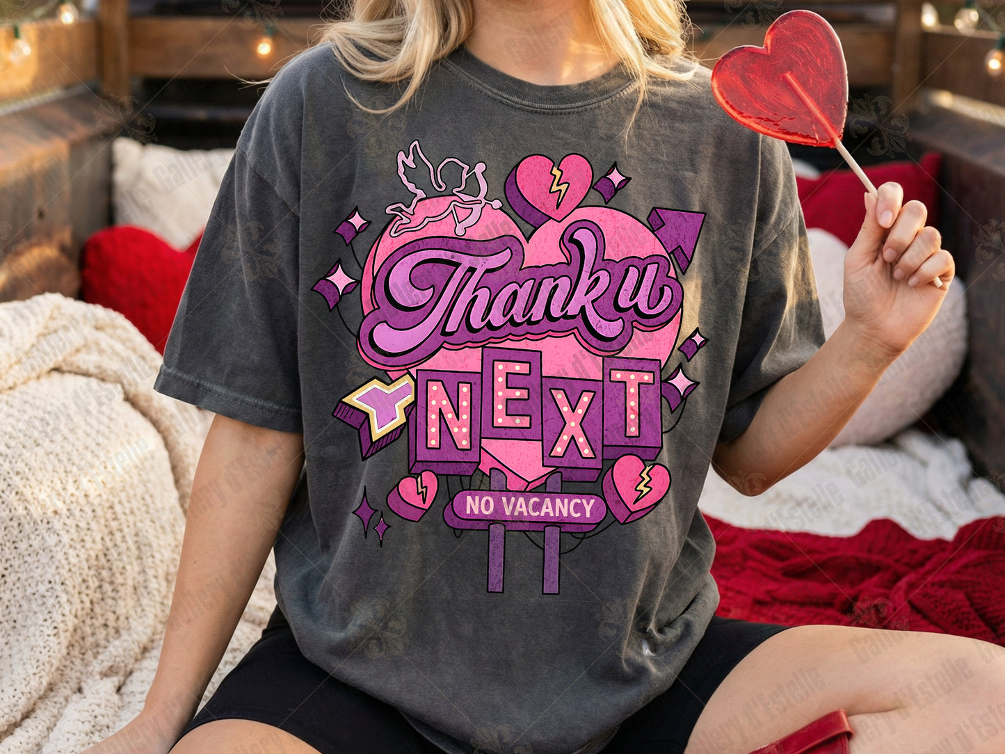 Retro Thank U Next PNG, Funny Anti Valentine Motel Sign Graphic, Pink Coquette Breakup Art, Sassy Love Shirt Design