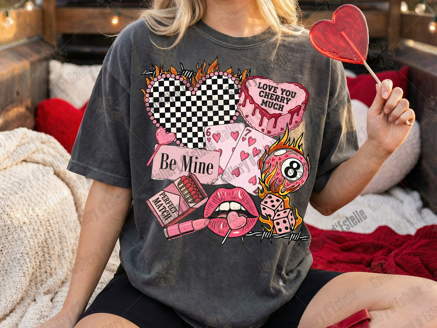 Retro Valentine Collage PNG, Edgy Y2K Casino Graphic, Western Cowgirl Love Art, Trendy VDay Shirt Design