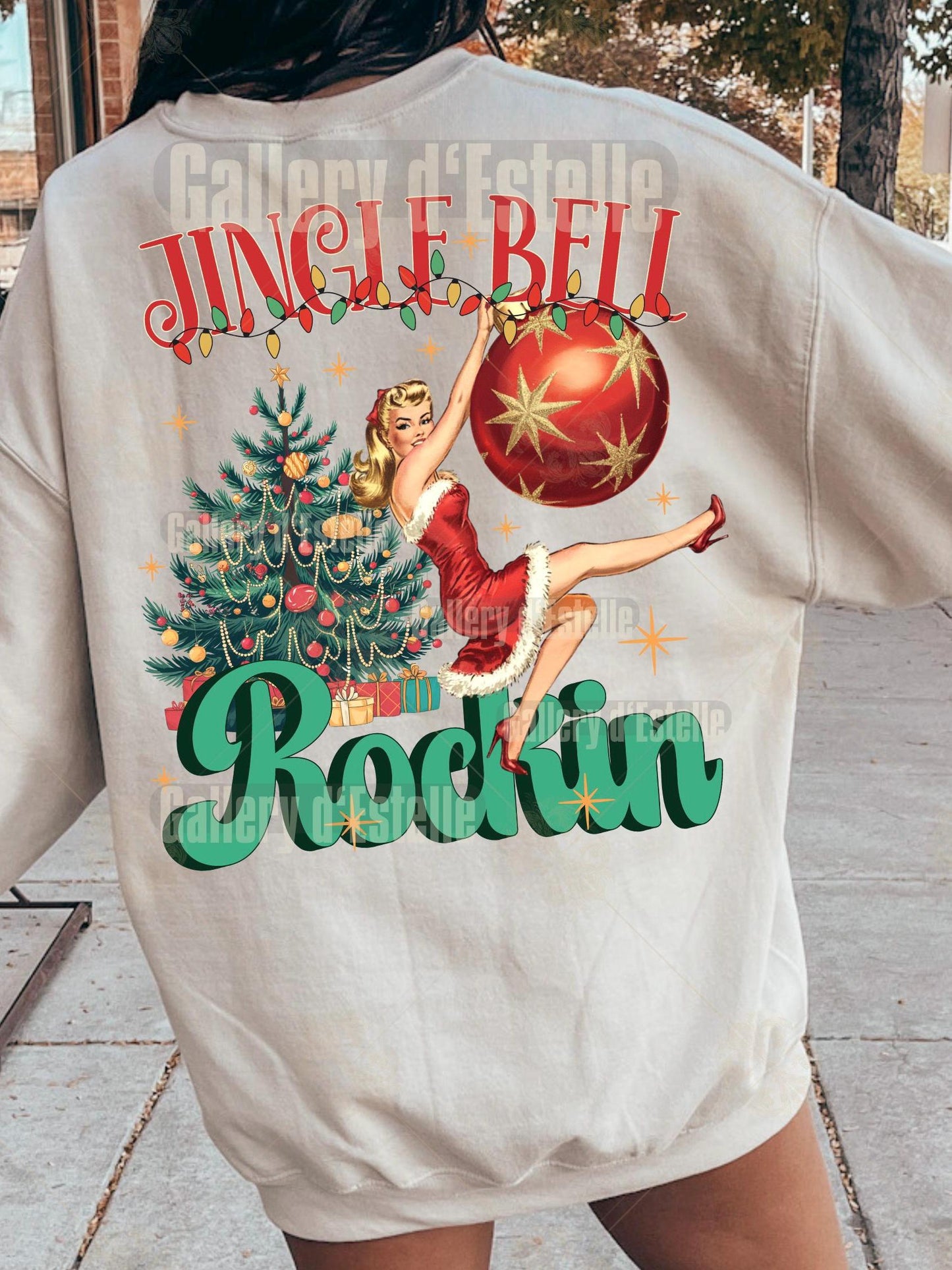 Retro Jingle Bell Rockin PNG, Nostalgic Vintage Christmas Graphic, Cute Holiday Shirt Design