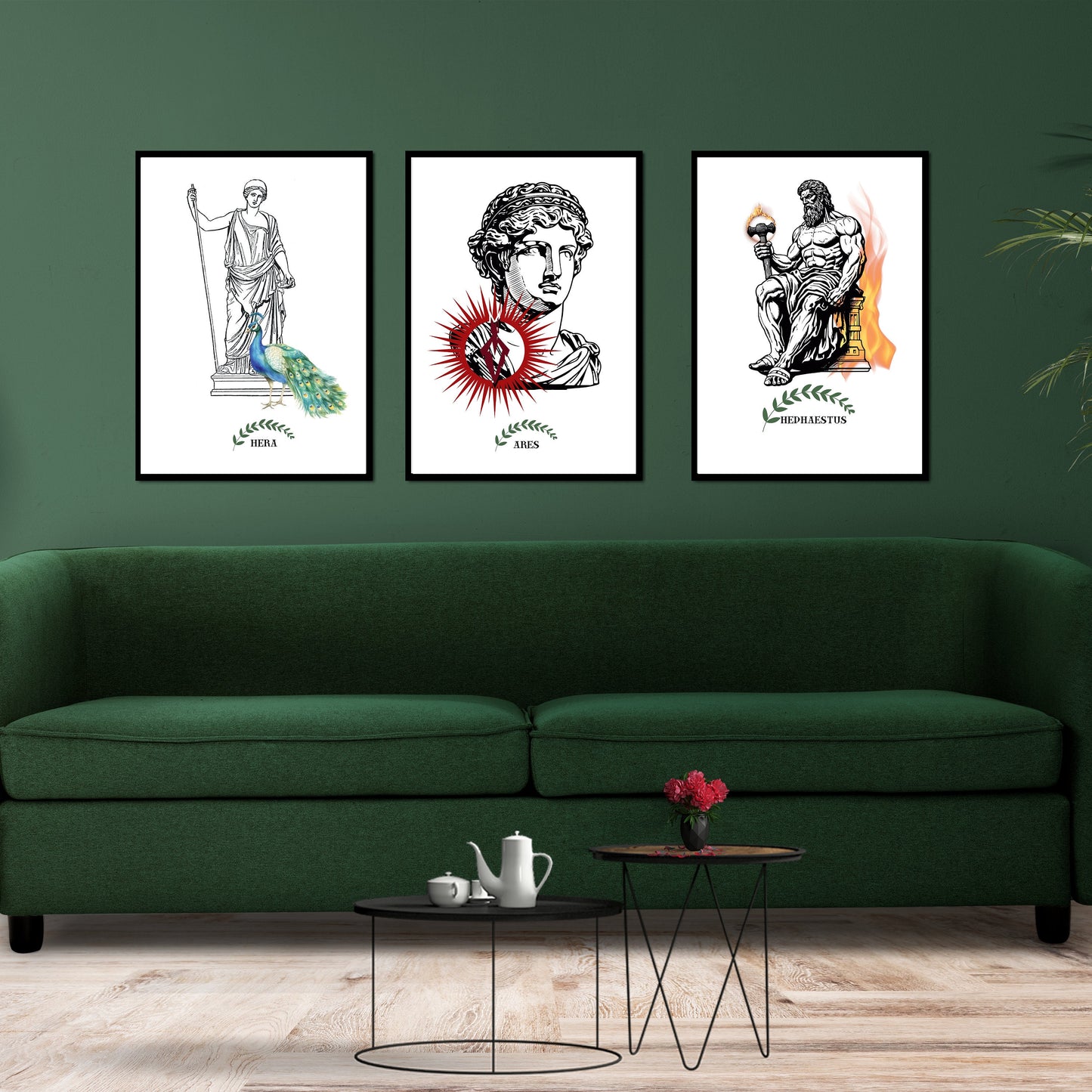 12 Olympian Gods Wall Art Set, Greek Mythology Aesthetic, Hellenic Home Decor, Greece Digital Print