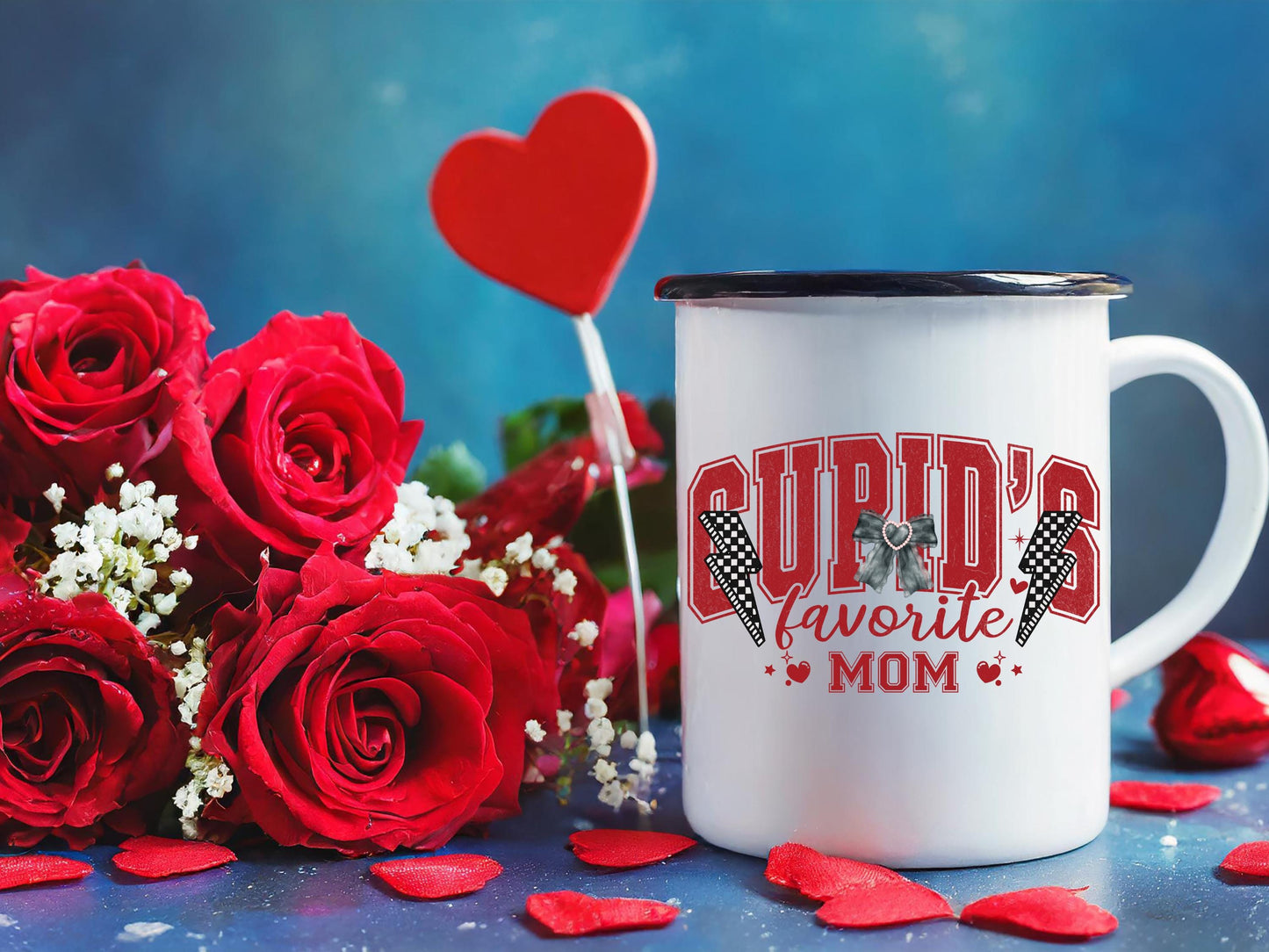 Cupid's Favorite Mom PNG, Retro Coquette Valentine Mama Graphic, Trendy Mother Shirt Design