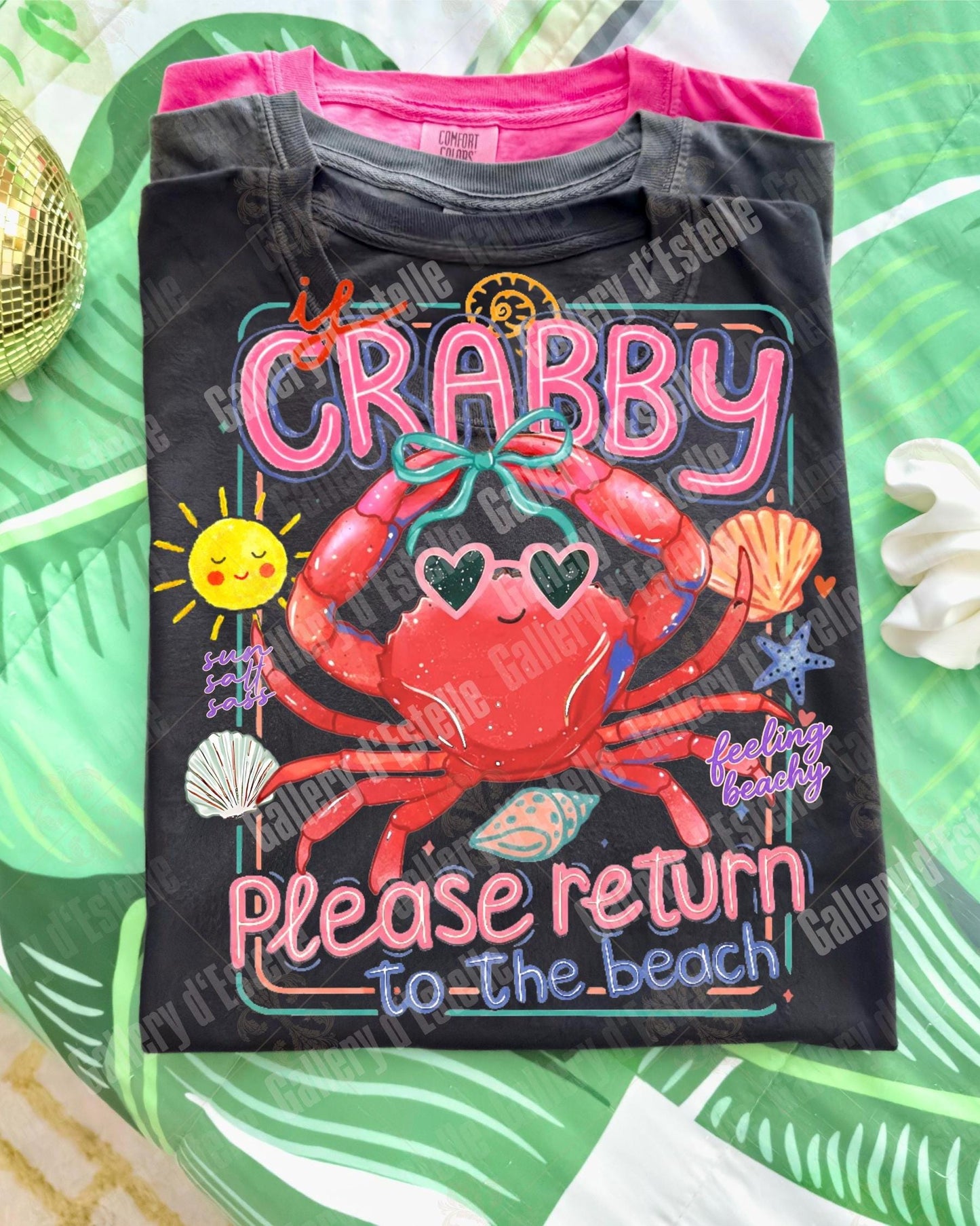 Retro Crabby Beach PNG, Funny Coastal Crab Graphic, Return to the Sea Shirt Design