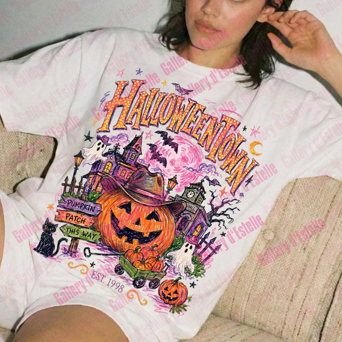 Western Halloweentown PNG, Spooky Cowboy Pumpkin Graphic, Country Halloween Shirt Design