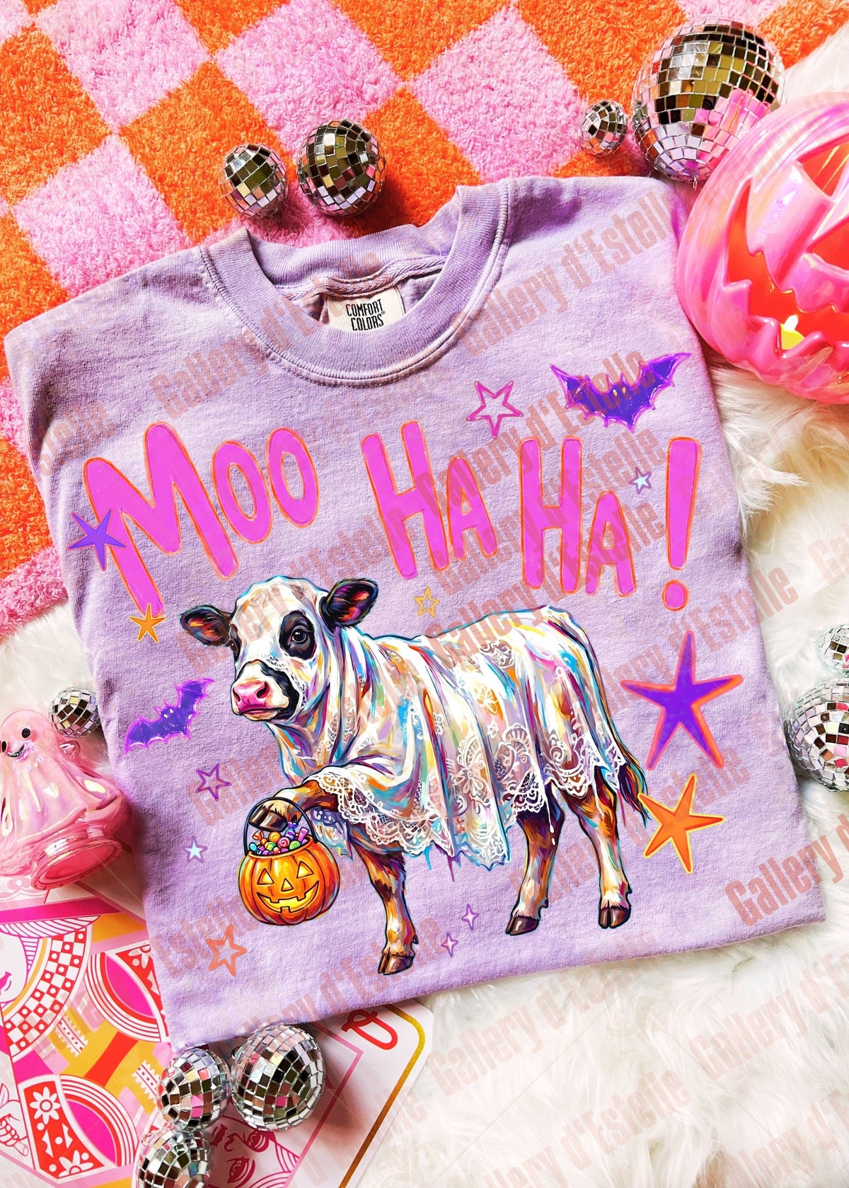 Spooky Cow PNG, Retro Funny Ghost Graphic, Coquette Halloween Shirt Design