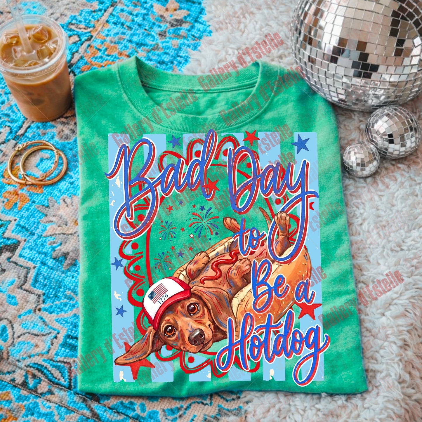 Bad Day to Be a Hotdog PNG, Funny 4th of July Dachshund Design, Patriotic Dog Graphic, Retro Summer Shirt Design