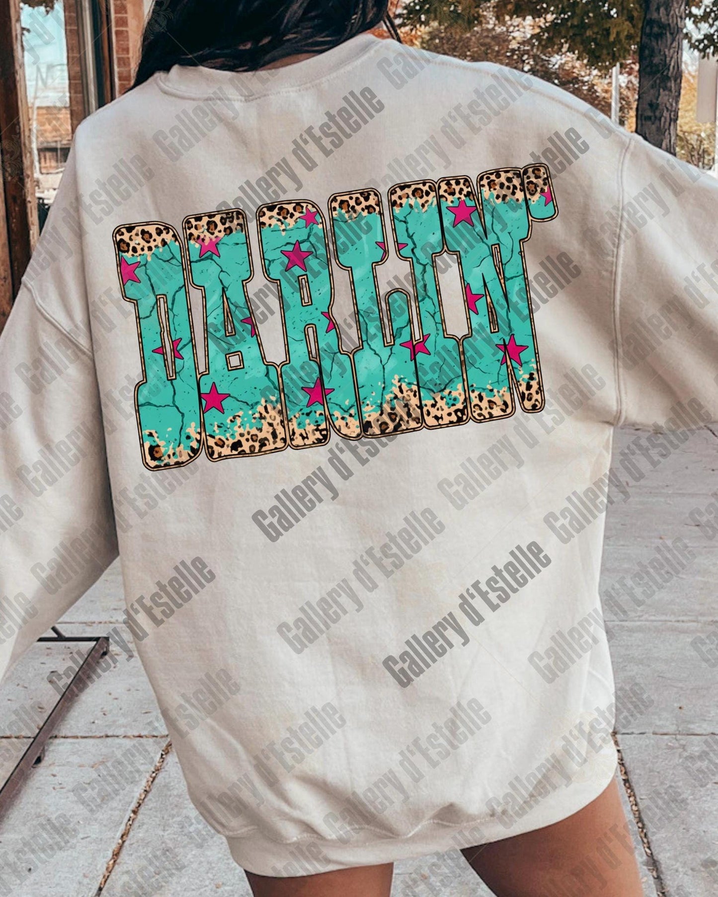 Western Darlin PNG, Retro Leopard Cowgirl Graphic, Trendy Country Girl Shirt Design