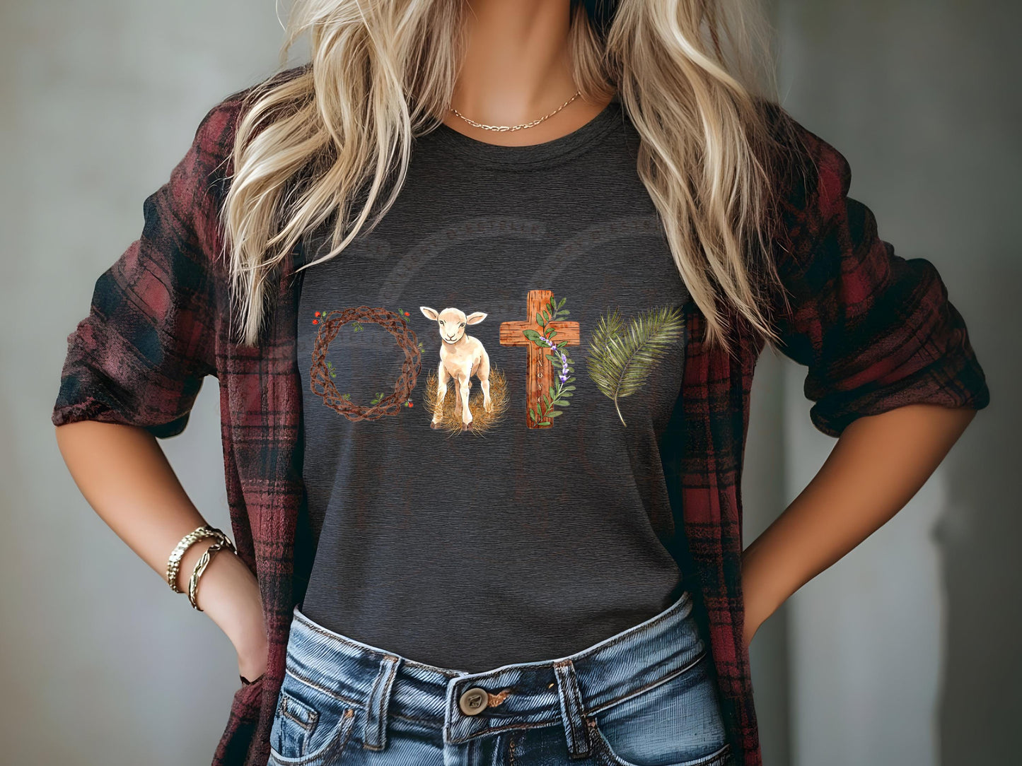 True Easter PNG, Religious Lamb Crown Cross Palm Art, He is Risen Graphic, Christian Faith Shirt Design