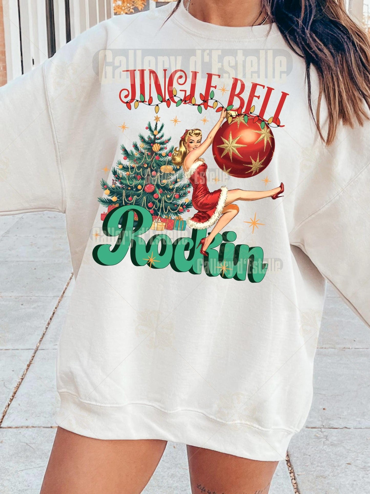 Retro Jingle Bell Rockin PNG, Nostalgic Vintage Christmas Graphic, Cute Holiday Shirt Design