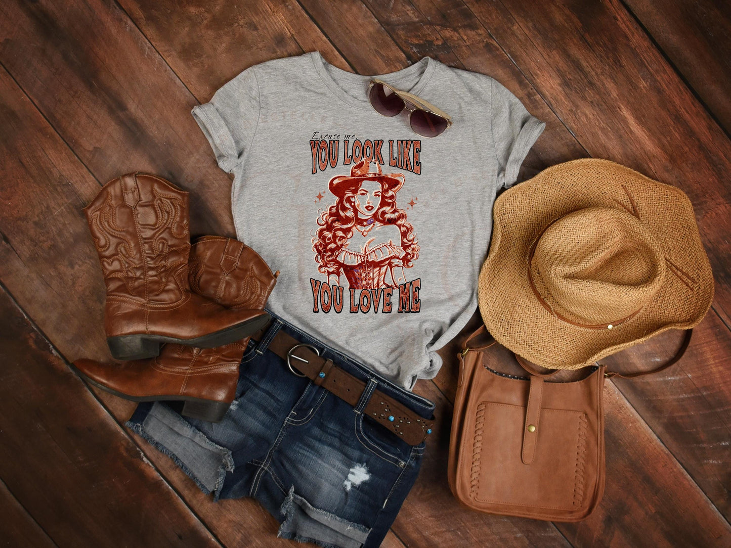 You look Like you Love Me Western PNG, Rustic Wild West Cowgirl Graphic, Trendy Valentines Country Shirt Design