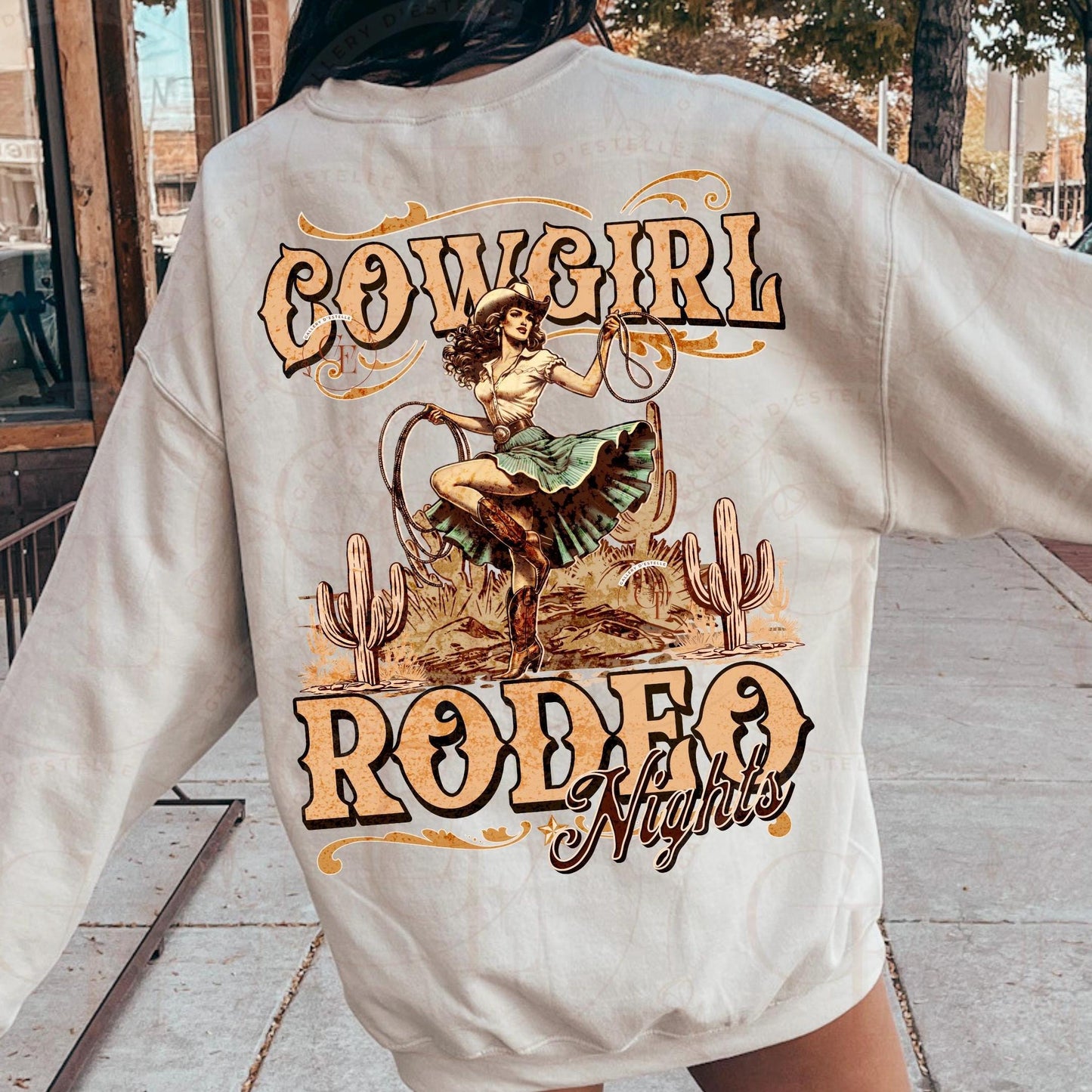 Cowgirl Rodeo Nights Country PNG, Rustic Vintage Western Rodeo Graphic, Trendy Wild West Shirt Design