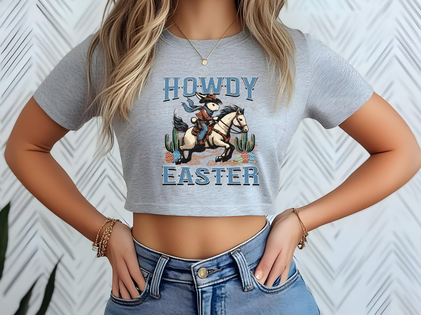 Howdy Easter PNG, Vintage Cowboy Bunny Riding Horse Graphic, Western Easter Rodeo Country Shirt Design