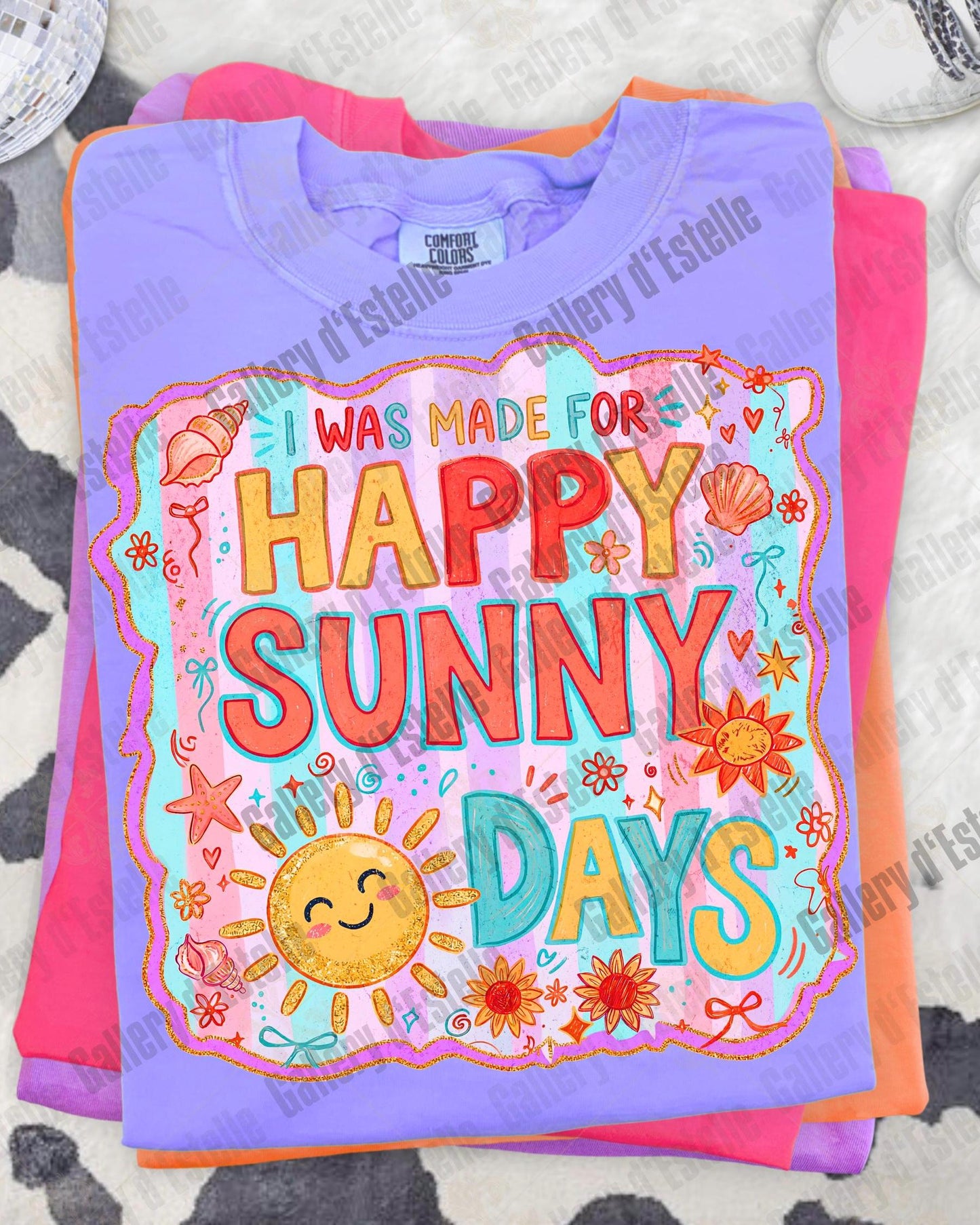 Happy Sunny Days PNG, Retro Summer Sunshine Graphic, Colorful Beach Art, Trendy Coastal Shirt Design