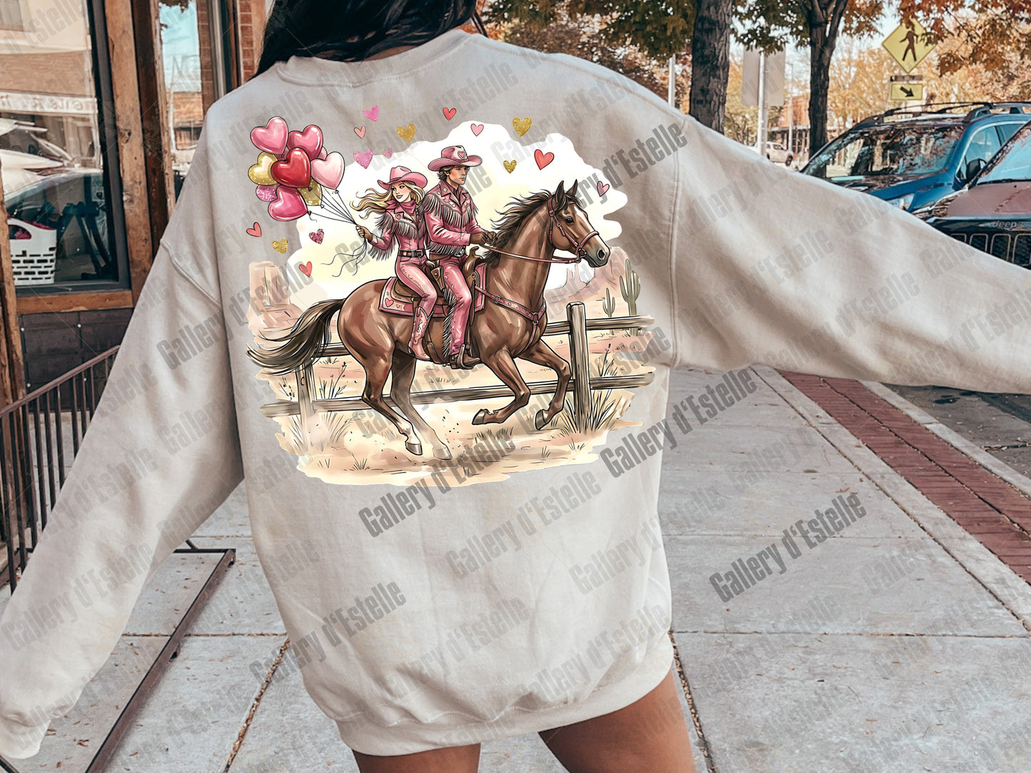 Western Valentine PNG, Retro Cowgirl Love Illustration, Preppy Cowboy Rodeo Graphic, Coquette Shirt Design