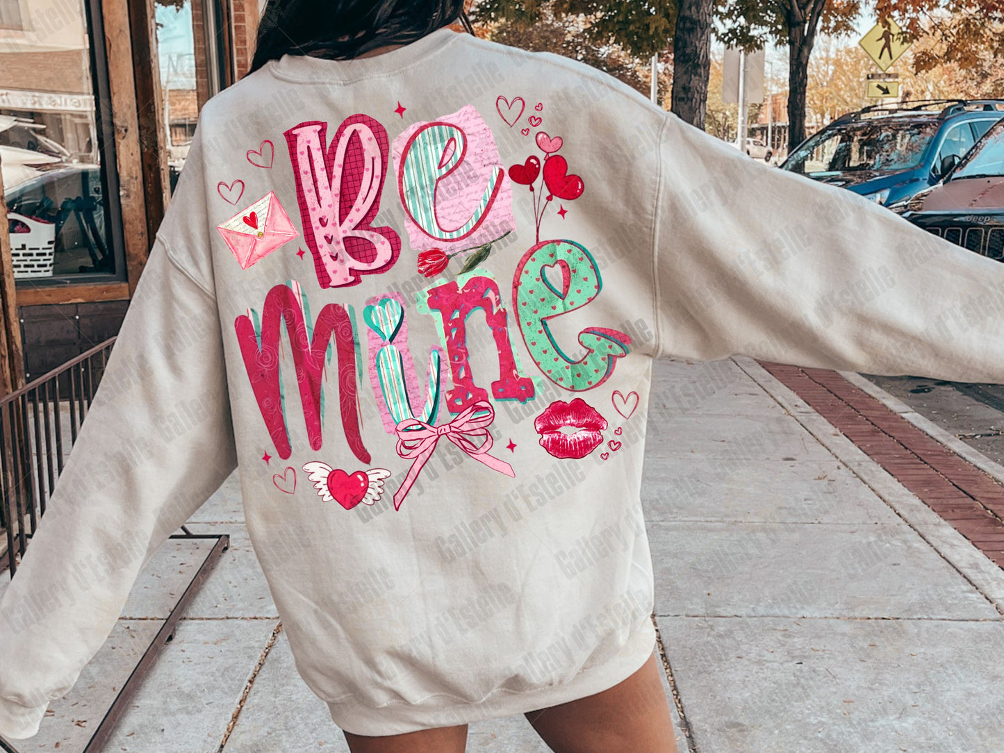 Retro Be Mine PNG, Valentine Magazine Letter Collage, Coquette Love Design, Trendy V-Day Shirt Design