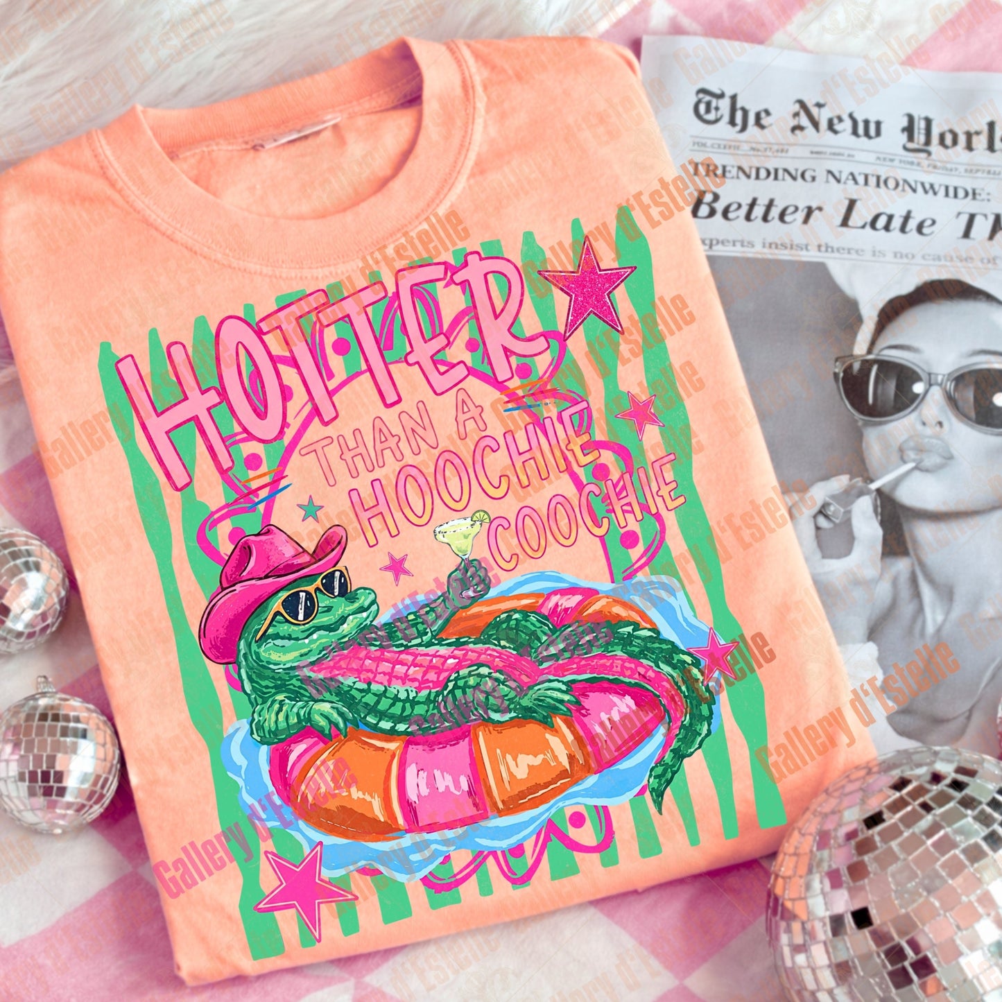 Hoochie Coochie Gator PNG, Funny Sarcastic Alligator Graphic, Preppy Boutique Summer Shirt Design