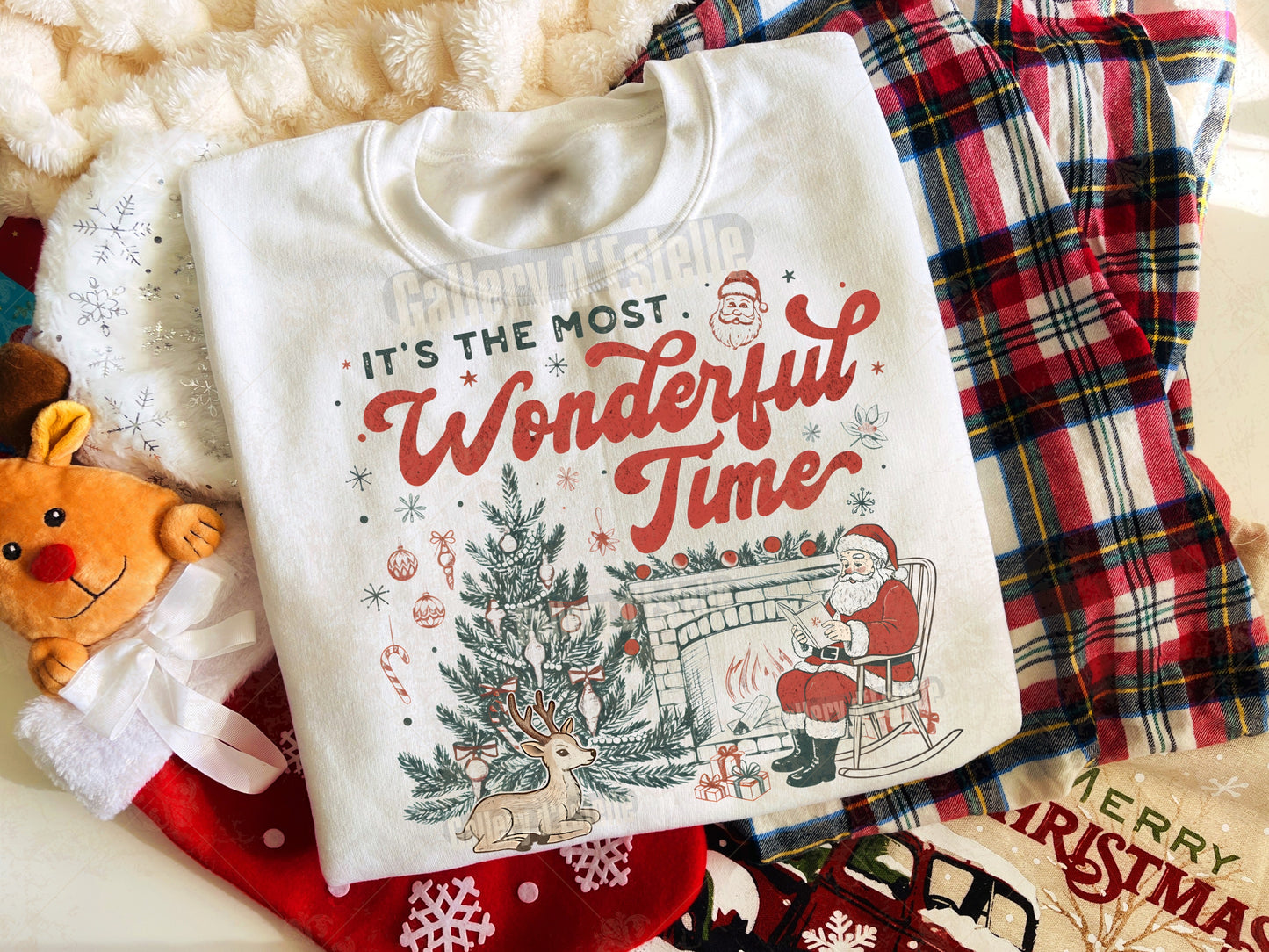 Retro Santa Christmas PNG, The Most Wonderful Time Graphic, Nostalgic Festive Vintage Shirt Design