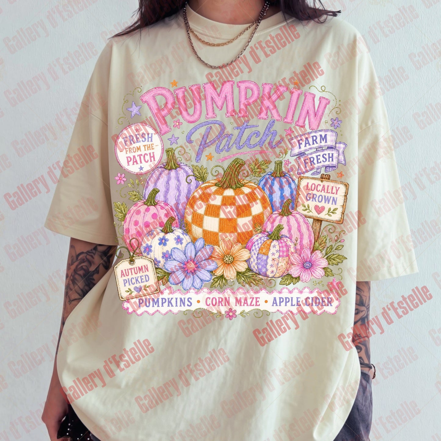 Retro Pumpkin Patch PNG, Colorful Autumn Graphic, Coquette Fall Shirt Design