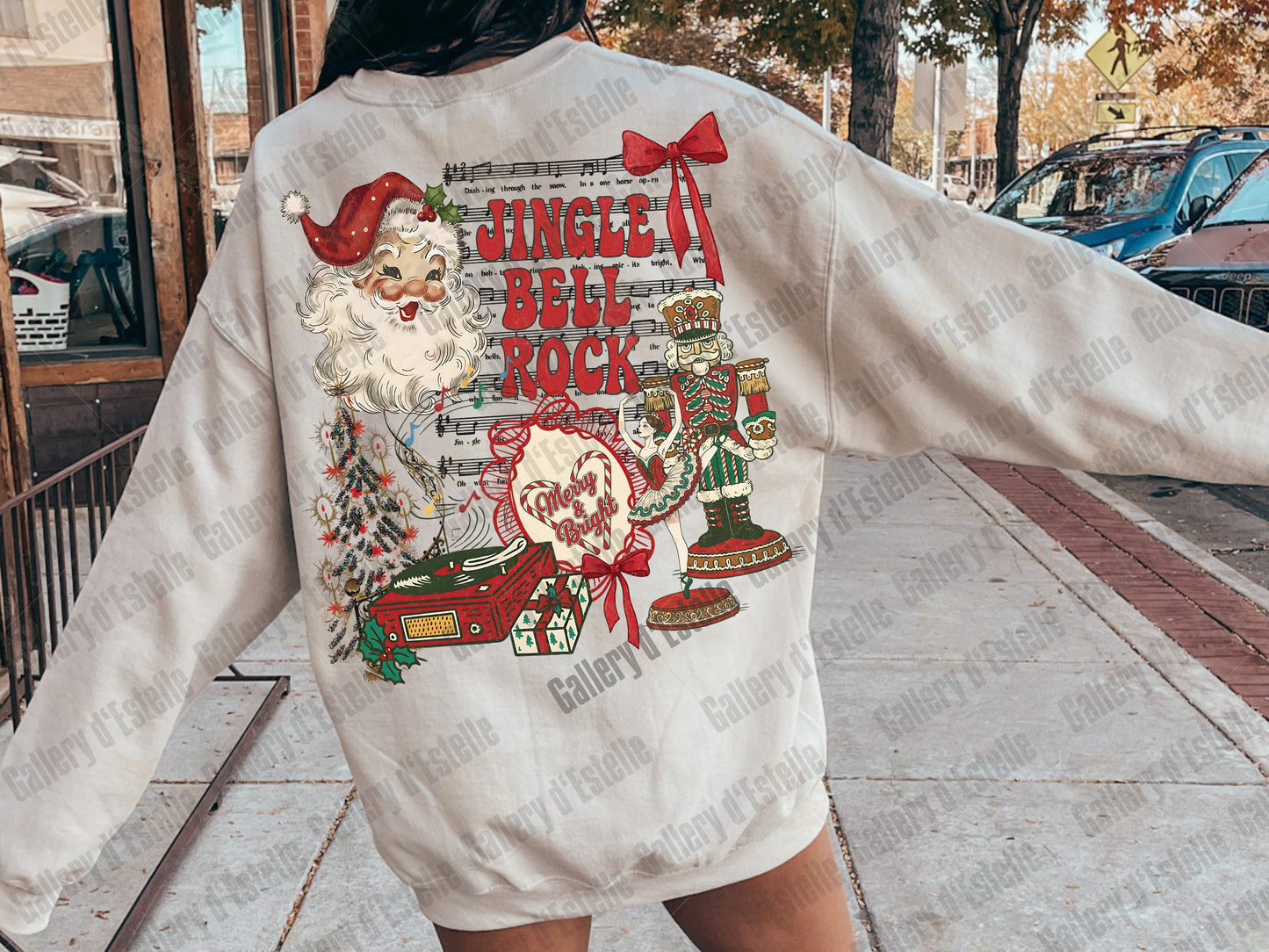 Retro Santa Collage PNG, Vintage Coquette Christmas Graphic, Whimsical Holiday Shirt Design, Trendy Festive Christmas Art