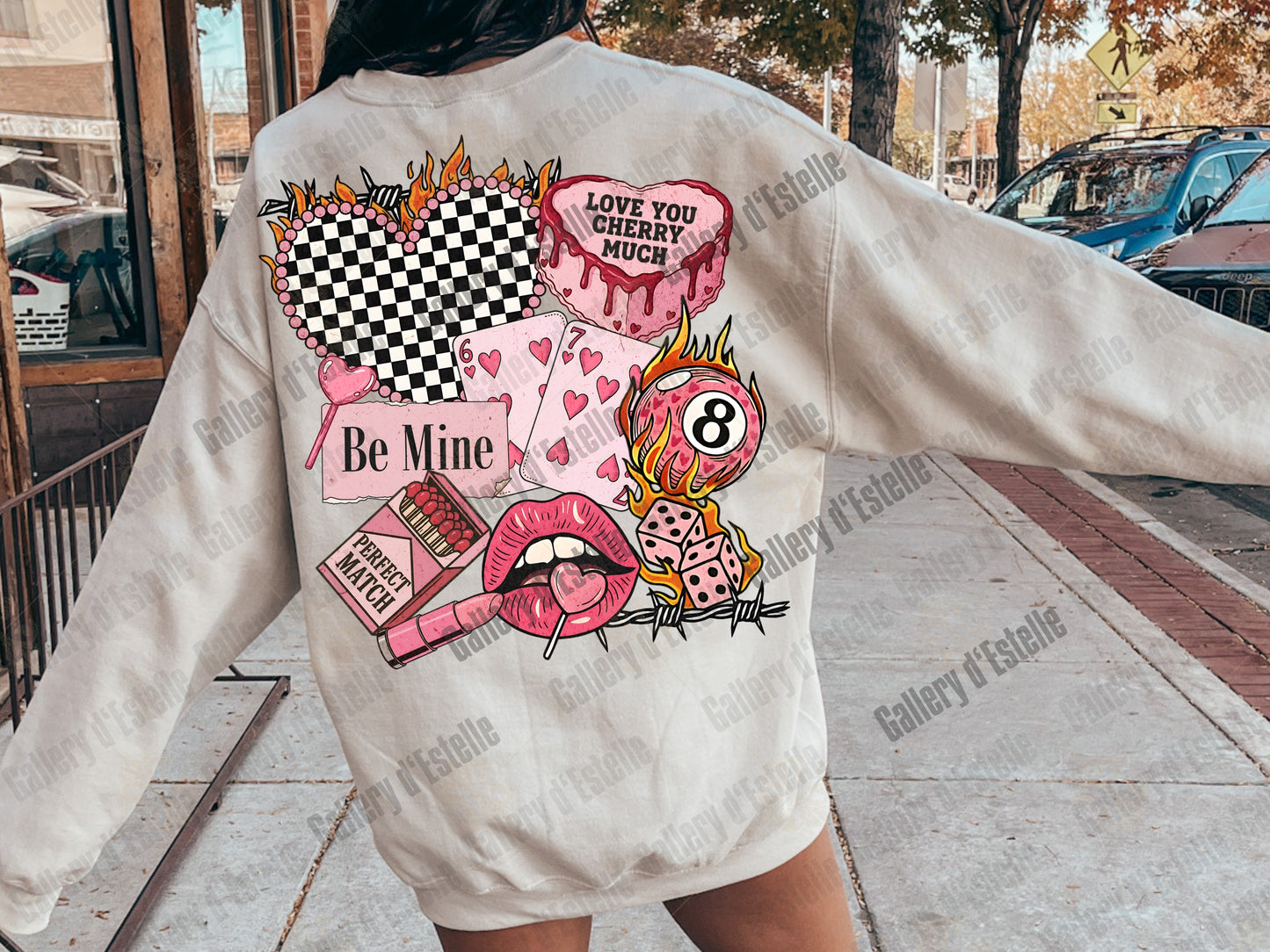 Retro Valentine Collage PNG, Edgy Y2K Casino Graphic, Western Cowgirl Love Art, Trendy VDay Shirt Design