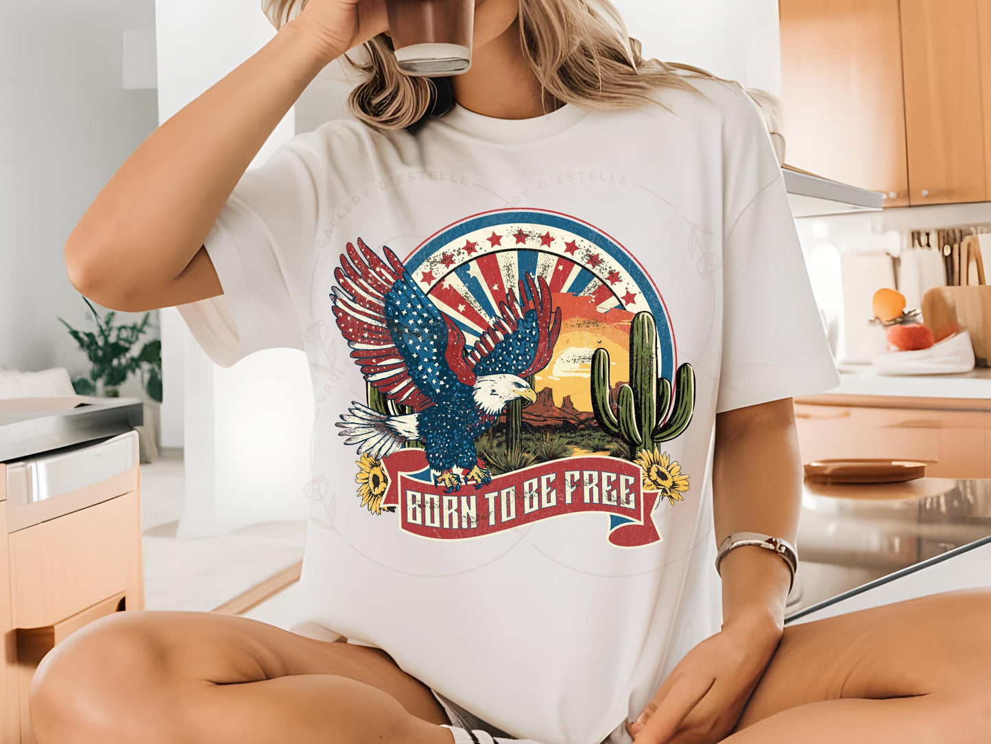 Freedom Tour Western PNG, American Eagle Independence Day Graphic, Edgy 4th of July Patriotic Shirt Design