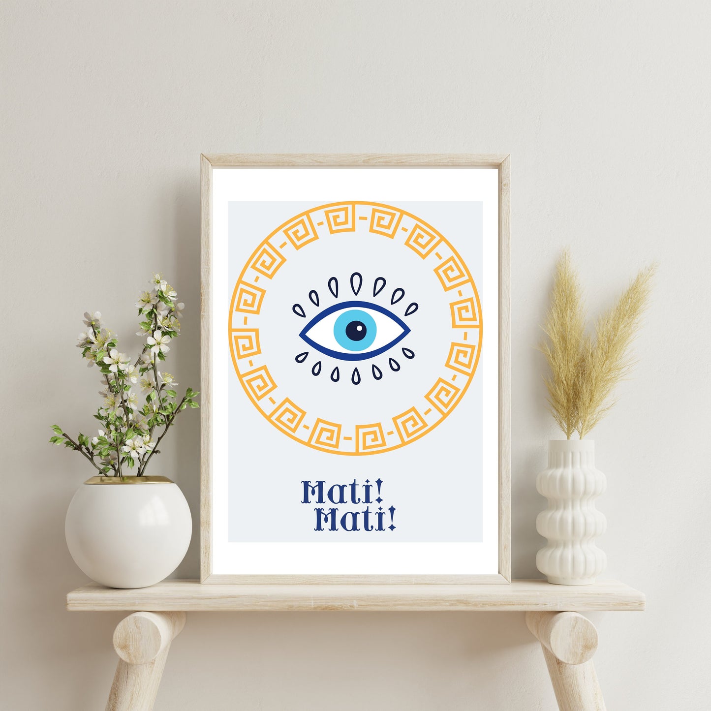 Greek Wall Art Set, Modern Mediterranean Home Decor, Hellenic Culture Prints, Greece Summer Vibes Digital Art