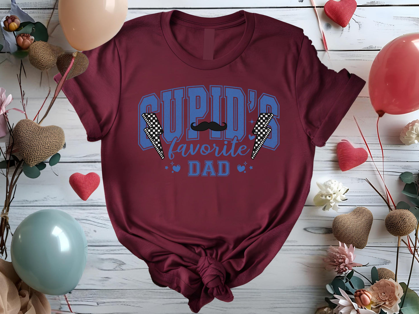 Cupid’s Favorite Dad PNG, Retro Valentine’s Day Father Graphic, Trendy Dad Shirt Design