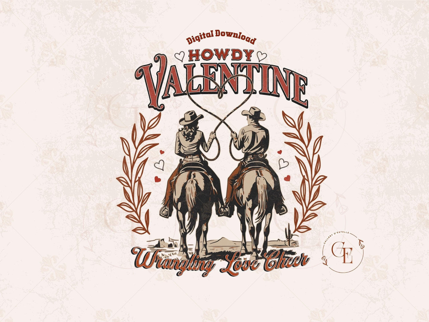 Howdy Valentine PNG, Vintage Western Cowboy and Cowgirl Graphic, Cute Country Shirt Design