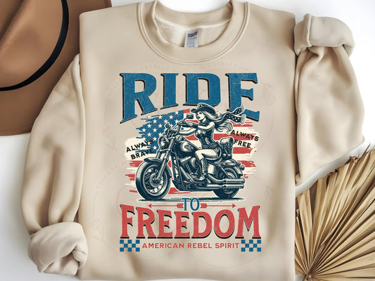American Rebel Cowgirl PNG, Vintage Motorcycle Biker Graphic, Edgy Western Independence Day Shirt Design