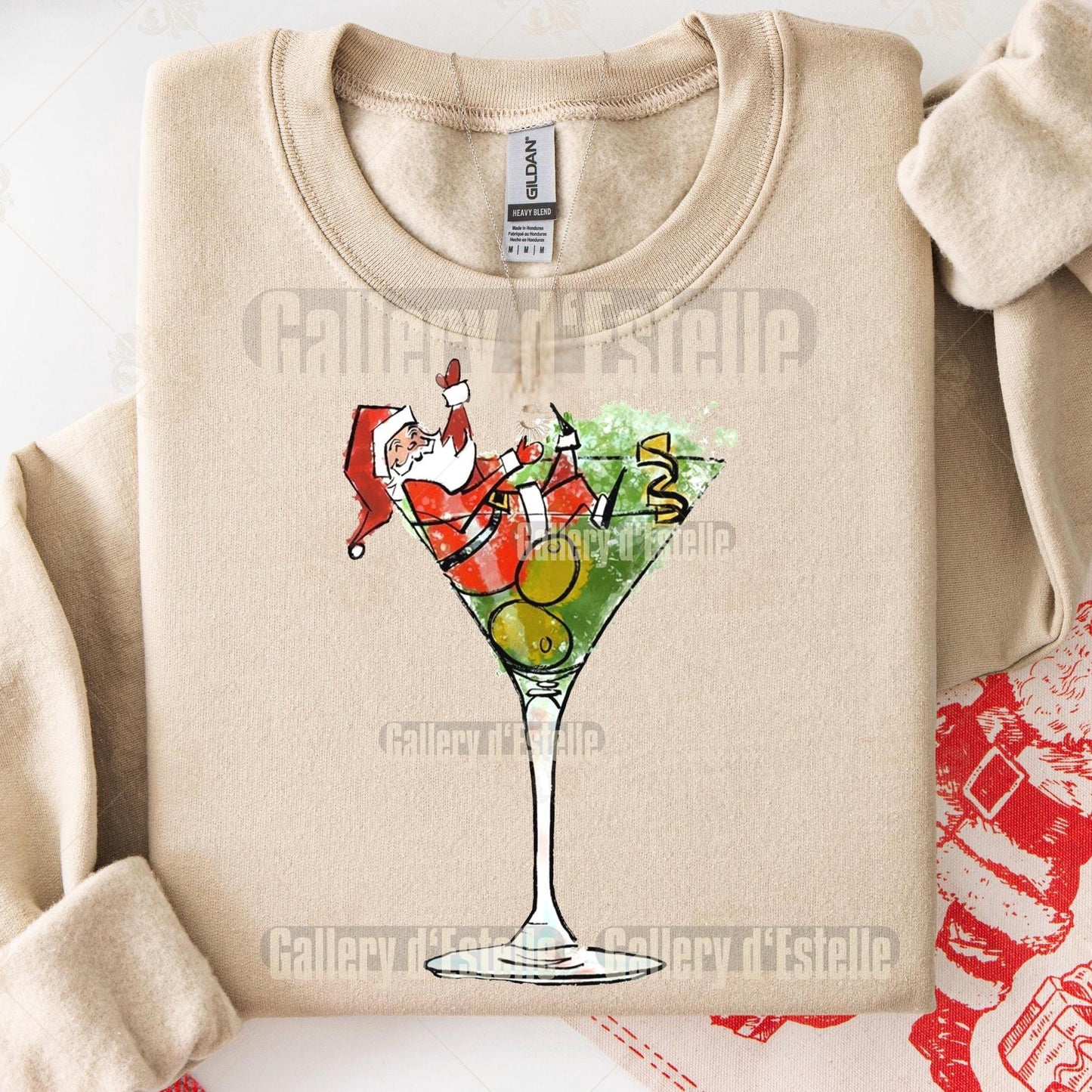 Retro Santa Claus Martini PNG, Festive Christmas Cocktail Graphic, Cute Holiday Shirt Design