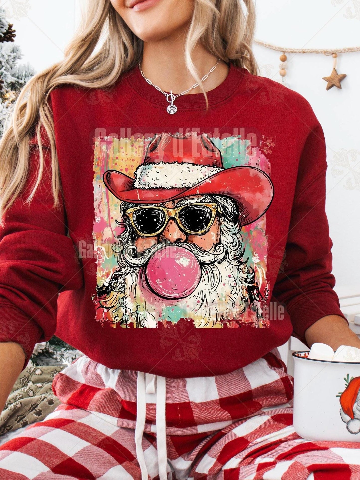 Western Santa PNG, Festive Cowboy Christmas Graphic, Preppy Holiday Country Shirt Design