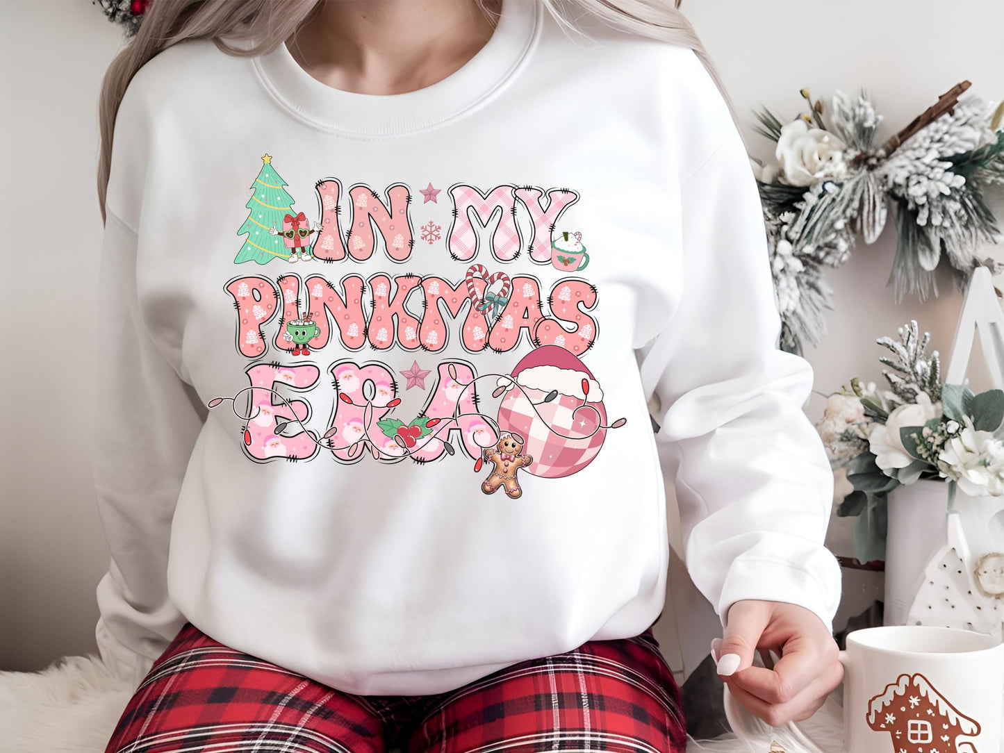 Pink Christmas PNG, In My Pinkmas Era Graphic, Retro Festive Pink Sublimation, Coquette Holiday Shirt Design