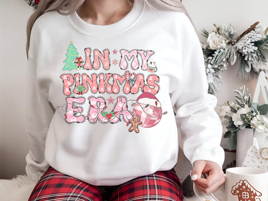 Pink Christmas PNG, In My Pinkmas Era Graphic, Retro Festive Pink Sublimation, Coquette Holiday Shirt Design