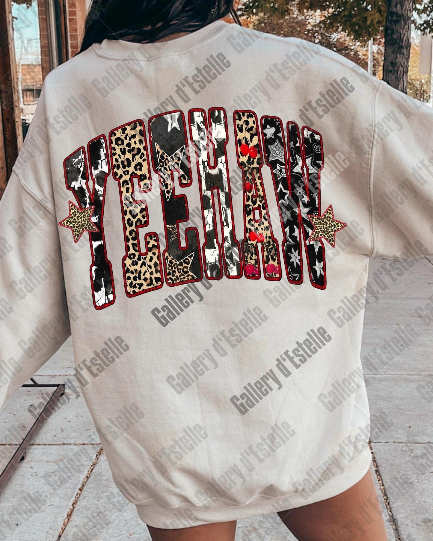 Edgy Western Yeehaw PNG, Retro Leopard Cowgirl Graphic, Yallternative Country Girl Shirt Design