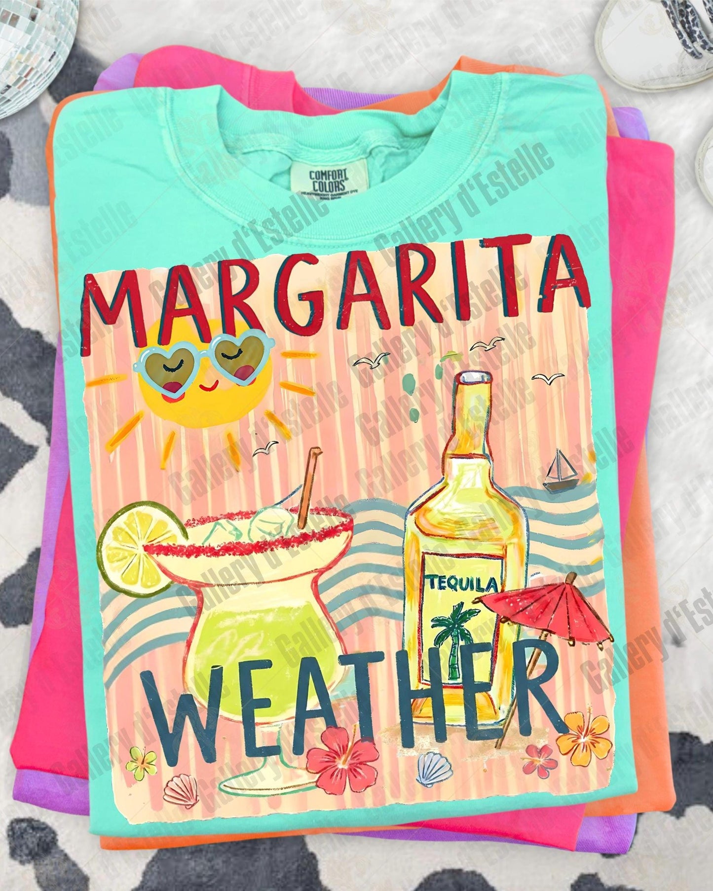 Margarita Weather PNG, Retro Preppy Coastal Graphic, Trendy Summer Beach Shirt Design