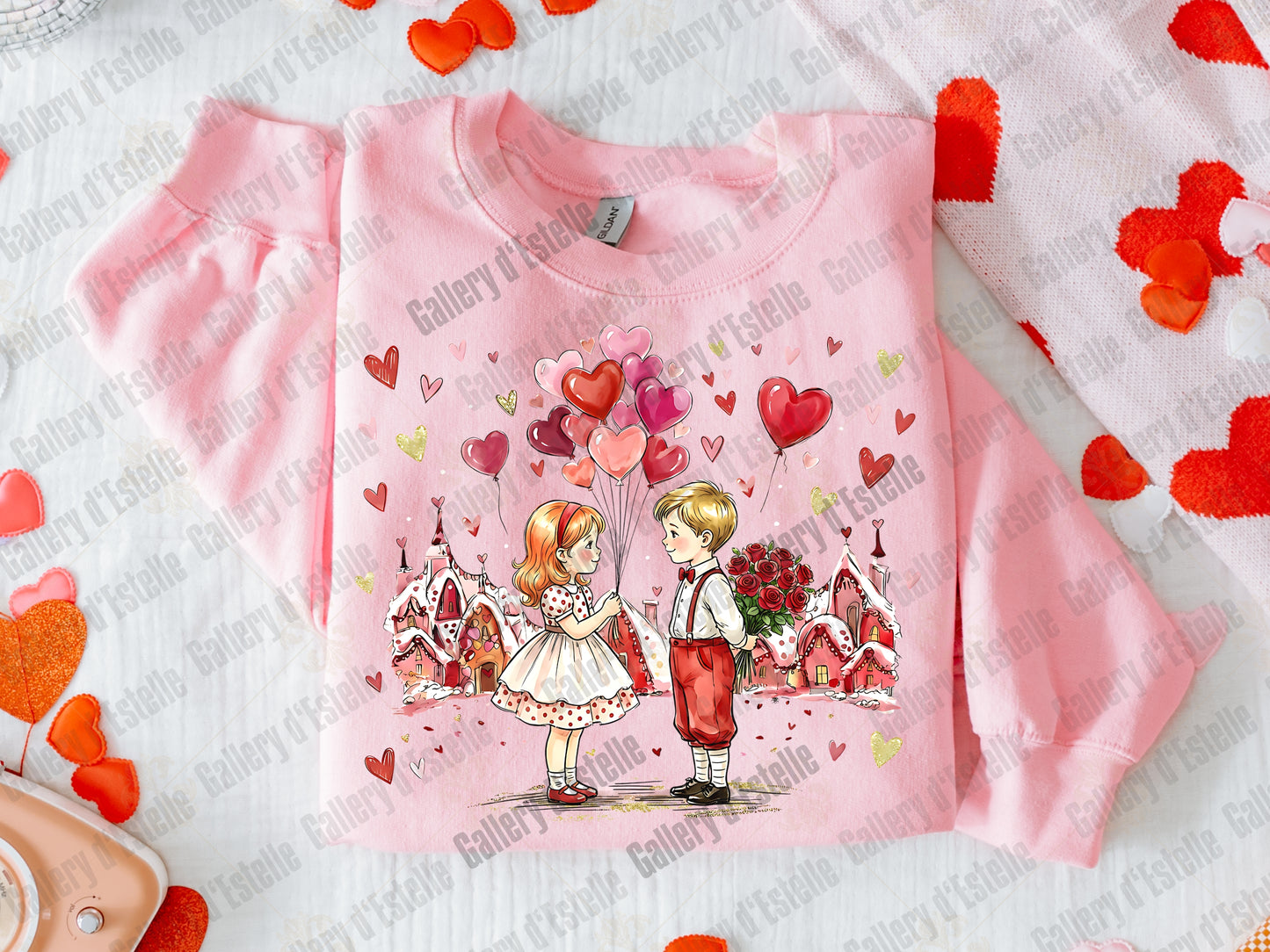 Retro Valentine Kids PNG, Preppy Love Illustration, Whimsical VDay Shirt Design