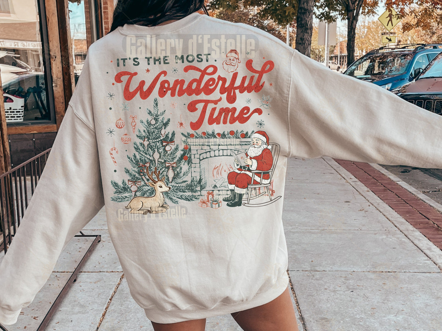 Retro Santa Christmas PNG, The Most Wonderful Time Graphic, Nostalgic Festive Vintage Shirt Design
